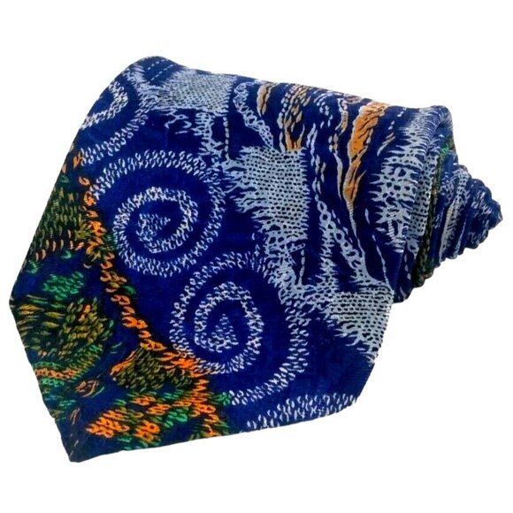 Coogi Australia vintage 80's Abstract impressionism silk tie - Picture 1 of 6